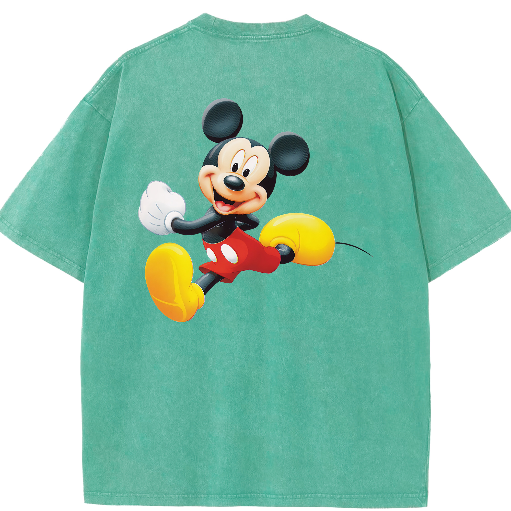 （画像用） ミッキーマウス Mickey Mouse 綿100% ヴィンテージ風 半袖Tシャツ（背面プリント）